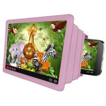 Celly KIDSMOVIE ROSA - Lupa de Pantalla para Teléfono Celular con Diseño Infantil en Color Rosa