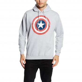 Marvel Marvel - Cpt. America Shield - Mens P/O Hood - Capucha Hombre, Gris Claro, XX-Large