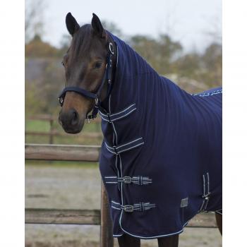 Manta de Lana con Cuello Incorporado, Azul - 215 cm