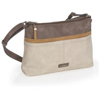 Bolso Bandolera Cruzada Edna Beige 30x6x23 cm con 2 Apartados para Mujer