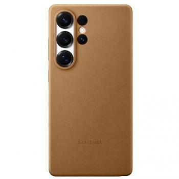 Funda Premium Kindsuit de Cuero Vegano para Samsung Galaxy S25 Ultra - Dorada y Marrón