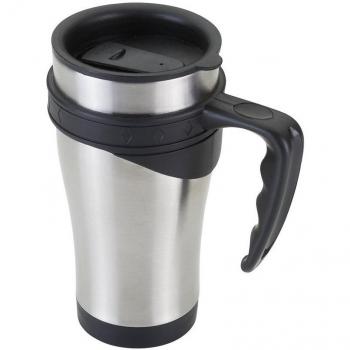 Metaltex Taza Termo Crono INOX. 0.50L, Acero, Gris y Negro, 15x10x10 cm