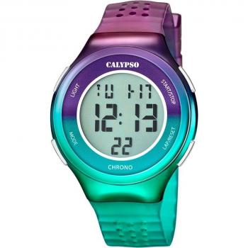 Reloj Calypso Color Splash K5841/2 Negro Correa De Caucho, Unisex