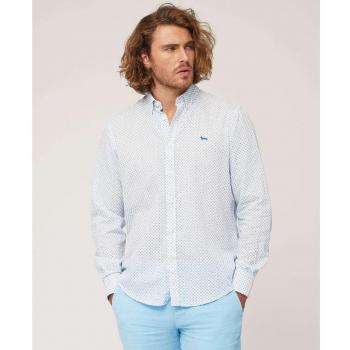 Camisa Harmont & Blaine - Corte regular con microestampado en blanco