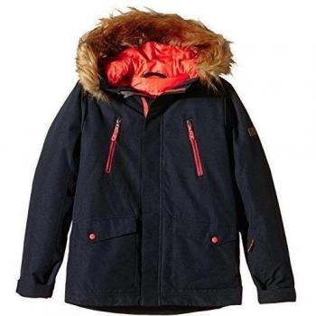 Ziener lomodi chaqueta Abudi de junio de Parka, invierno, infantil, color Azul - Dark Shadow Splash/Hot Red, tamaño 15 años