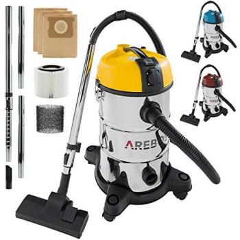 Aspirador Industrial 5IN1 Húmedo/Seco 1300W 30L Amarillo - Arebos
