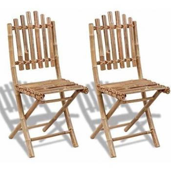 Bamboo Folding Garden Chairs - Set of 2