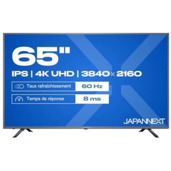 Monitor Japannext 65 UHD 4K (3840 x 2160) IPS, HDR, 3x HDMI, Altavoces Integrados, Negro