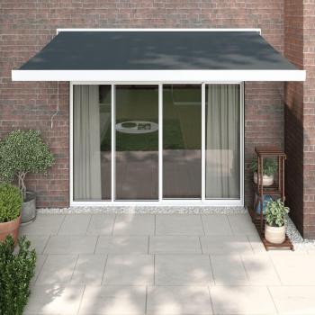 Toldo Retráctil Aluminio y Tela Gris Antracita 3,5x2,5 m