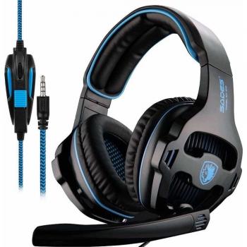 SADES SA810 nuevo actualizado 3,5 mm sonido estéreo PC auriculares para juegos multiplataforma, Over-Ear Auriculares para juegos con micrófono para Xbox One/PS4/PC portátil/Mac/iPad/iPod