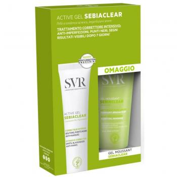 SVR Sebiaclear Active Gel Set (2 Pieces) - Includes 40ml Active Gel and 55ml Cleansing Foam, designed for anti-imperfections treatment targeting dark spots, blemishes, and excess sebum