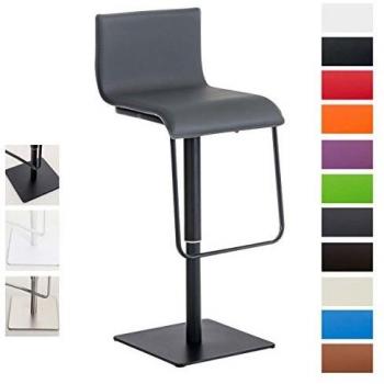 Taburete Limon Gris Negro con Asiento de Similpiel, Altura Ajustable y Base Giratoria