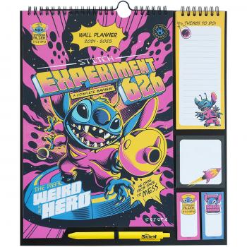 Planificador Familiar Disney Stitch 2024/2025 con Notas Adhesivas, Pegatinas y Bolígrafo
