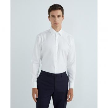Rushmore - Camisa de hombre vestir regular fit, 100% algodón NON IRON espiga, cuello clásico, puño mixto