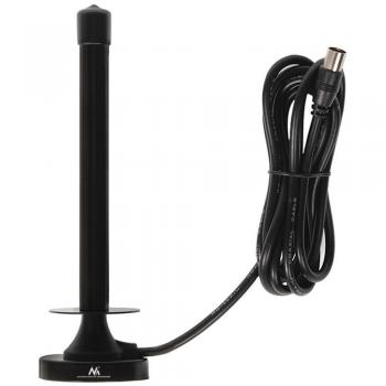 Maclean TV Systems MCTV-987 - Antena portátil para interiores y receptores TDT, televisión DVB-T/T2, radio DAB - Base Magnética