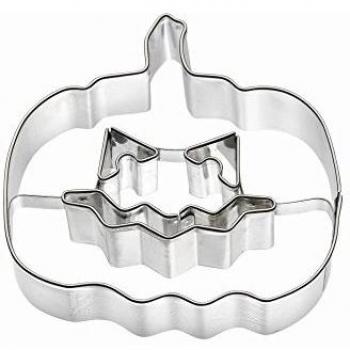 Cortador de Galletas Calabaza 7 cm de Acero Inoxidable con Inserto Azul