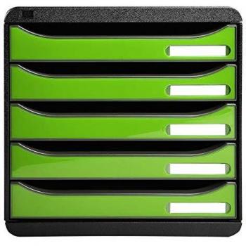 Exacompta 3097295D - Caja organizadora, 5 cajones, color verde glossy