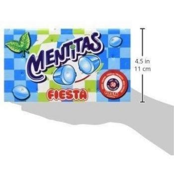 FIESTA Mentitas Caramelo Duro Sabor Menta Relleno de Caramelo Masticable - Caja de 270 unidades