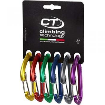 Juego de 6 mosquetones Climbing Technology Berry W, unisex, color púrpura