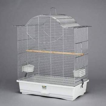 ALAMBER Marea Cromo - Jaula Grande para Pájaros - 49,5x30,5x61,5 cm - Ideal para Especies de Pájaros de Tamaño Grande - Incluye una 2 Comederos Interiores y 1 Posadero, Multicolor