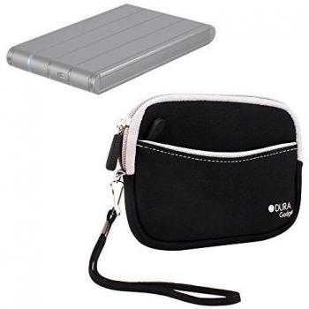 DURAGADGET Funda Negra Para Carcasa Disco Duro TQE-2530B + Cuerda Desmontable - Realizada En Neopreno