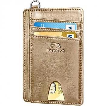 FurArt Crédito Billetera, Cartera Pequeña Tarjetero,8 Tarjetas,Billetera Minimalista con Bloqueo RFID para Hombre y Mujer