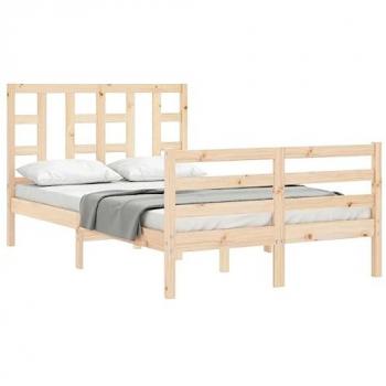 Estructura de cama con cabecero madera maciza 120x200 cm vidaXL - Marrón