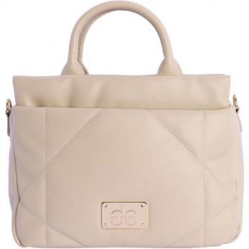 Bolso de mano Desiré beige con cremallera
