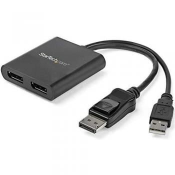 StarTech.com 2-Port Multi Monitor Adapter - DisplayPort 1.2 MST Hub - Dual 4K 30Hz or 1080p - USB Bus Powered - Video Splitter for Extended Desktop Mode on Windows PCs Only - DP to 2x DP