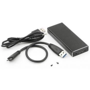 Carcasa de Disco Duro SSD USB 3.0 Negra para Almacenamiento Externo