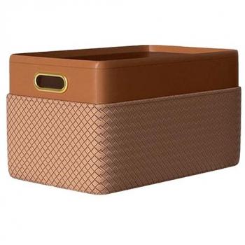 Cesta de almacenamiento de cuero sintético Joybos 40x30x25 cm para el hogar