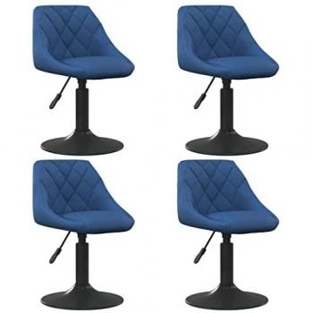 Sillas de comedor giratorias 4 uds terciopelo azul