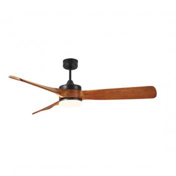 Ventilador DC Oriente 26W Negro 3 Aspas Roble 132D 6 Velocidades, Control Remoto, Temporizador, Memoria, 2950 lm