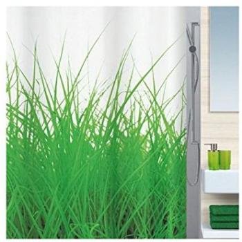 Cortina de Ducha Spirella Grass 180 x 200 cm 100% Poliéster Gris