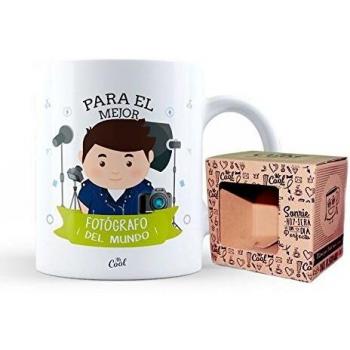 Mr Cool Taza en Caja Regalo en Mensaje para el Mejor Fotógrafo ¡del Mundo, Cerámica, Multicolor, 15x10x5 cm