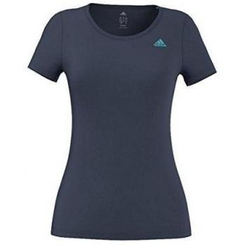 adidas Basic Solid Tee - Camiseta para mujer, color azul / verde, talla 2XS