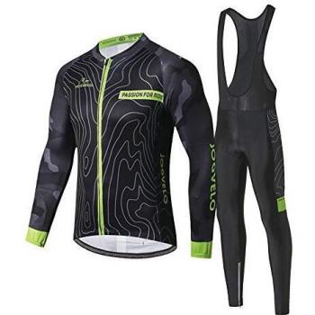 JOGVELO Maillot Ciclismo, Ropa Ciclismo Conjunto Hombre Mangas Largas Jersey + Culotes Ciclismo Reflectante Transpirable, XXL
