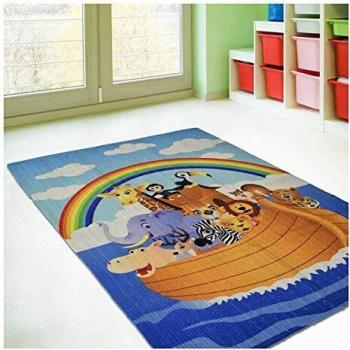 Alfombra Infantil Reversible Estrella Multicolor 160x230 Hecha a Mano Sintética