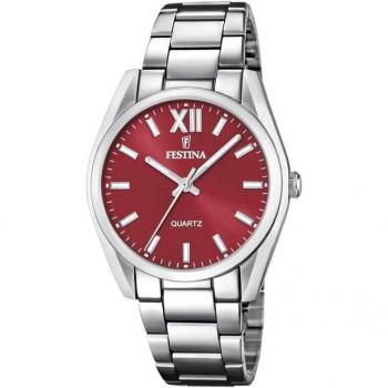 Reloj Festina Alegría F20622/B Analógico para Mujer con Esfera Roja y Correa de Acero