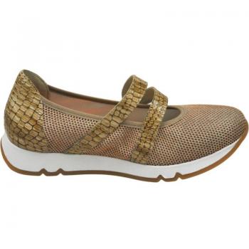 Zapatos de Mujer Doctor Cutillas Manoletinas de Piel y Rejilla en Color Marrón