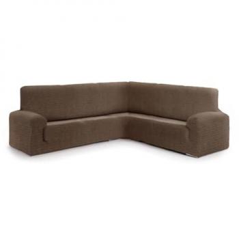 Funda para Sofá Eysa JAZ Marrón 110 x 120 x 600 cm, Funda de sofá rinconera 3+2 bielástica marrón 350 - 450 cm, EYSA Funda de sofá
