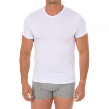 Kisses and Love - Camiseta interior de bambú para hombre, manga corta y cuello de pico 603