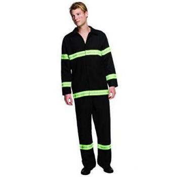 Smiffy's Smiffys- Disfraz Fever de Bombero, Chaqueta y Pantalones, Color Negro, L - Tamaño 42-44 31693L