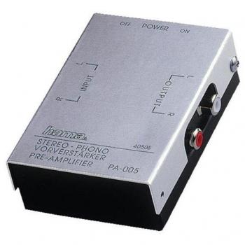 Hama - Stereo Phono Preamplifier PA 005, Plata/Negro