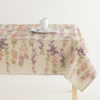 Mantel Lino Antimanchas Estampado Viola Multicolor 140x100 cm