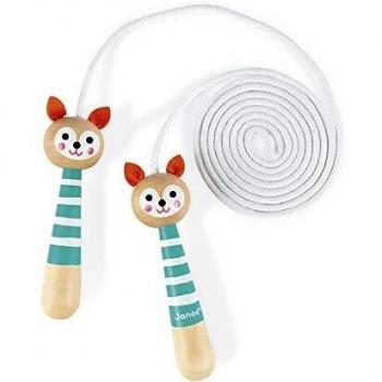 Janod - Happy Garden - Cuerda de Saltar de Madera para Niños - Madera - Ajustable Hacia 2 metros - Desde 3 años
