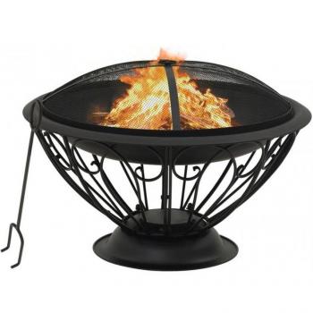 vidaXL Fire Pit with Poker 75 cm XXL Steel