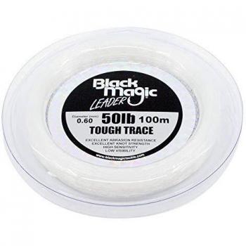 Blackmagic Tough Trace Líder – 50lb, Hombre, Blanco, Talla única