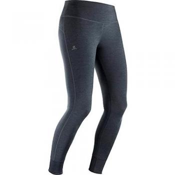 SALOMON Comet Tech Leg W Mallas para Running, Mezcla de sintéticos, Mujer, Gris Oscuro