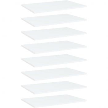 vidaXL White Engineered Wood Bookshelf Boards Set of 8 - 60x40x1.5 cm (23.6x15.7x0.6)